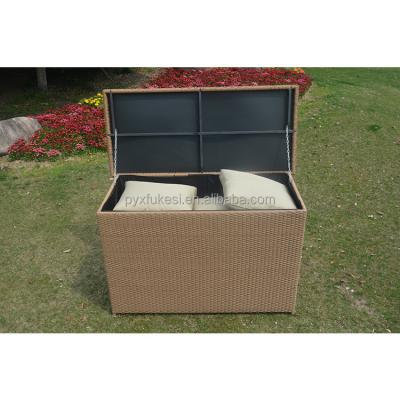 China Sustainable Customized Outdoor Home Garden Rattan Wicker Cushion Storage Box for sale