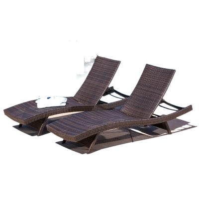 China Light Brown Coastal Folding Sofa Beds Rattan Style Color Outdoor Furniture For Swimming Pool for sale