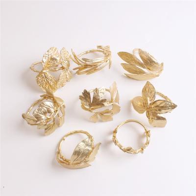 China Craftsman Wedding clear table decoration metal gold foil copper cheap napkin ring for sale