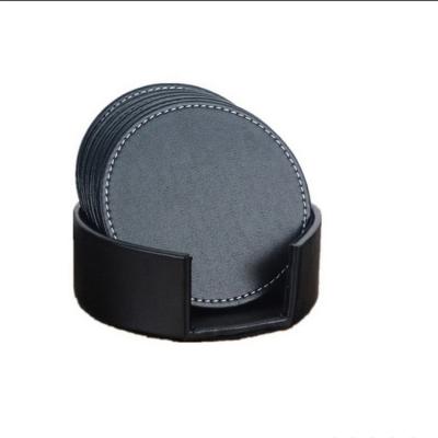 China Viable Wholesale Christmas Sublimation Mug Warming Black Leather PU Mug Drinks Mold Coasters for sale