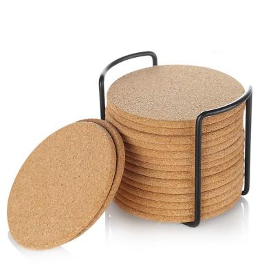 China Sustainable Custom Target Round Drinks Cork Backed Mats And Place Coaster With Stand for sale