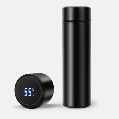 China Wholesale Hot Sale 500ml Stainless Steel Vacuum Flask Viable Dual Smart Portable Wall Led Digital Display Business Smart Water Bottle for sale