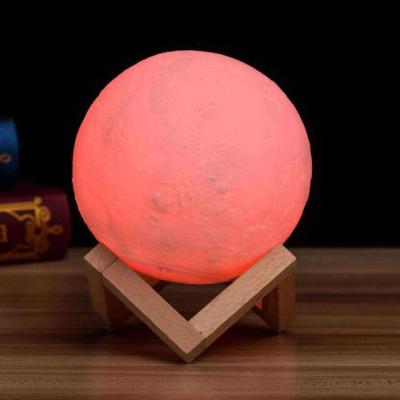 China 2021 Modern Rechargeable Lamp 16 Colors LED Bedroom Night Lamp Remote Control Lunar Moon Light For Kids for sale