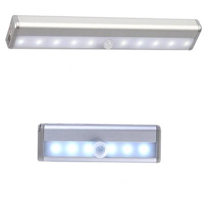 China Modern Hot Sale LED Motion Sensor Cabinet Lights Under Cabinet Lighting, Anywhere 10Led Self-adhesive Wireless Closet Cabinet Light for sale