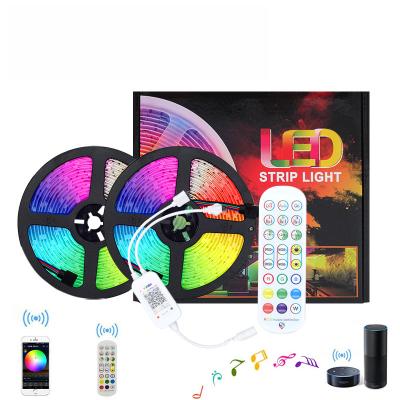 China Oudoor smart wifi indoorResidential 16.4ft 32.8ft led band 24 keys controller RGB music backlight strip for sale