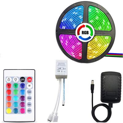 China Warehouse 2022 new 12V SMD5050 5m RGB led strip light kit with 44 key infrared remote led strip light RGB for sale