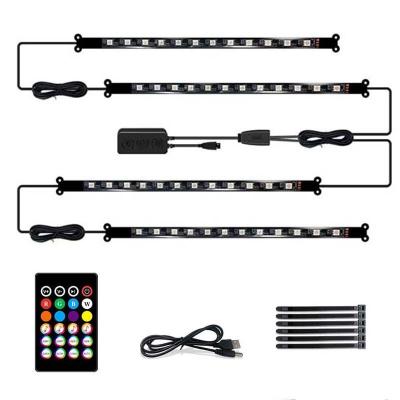 China Auto Interior Interior Decoration Atmosphere 4pcs RGB LED Strip Light With USB Music Control 