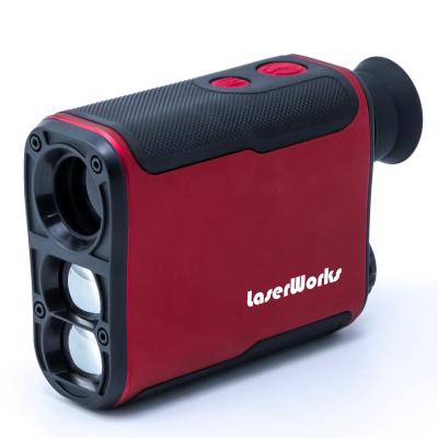 China LaserWorks Low MOQ Golf Aluminum Housing Rangefinder with Slope, Pinseeker, Flip, Magnet Backed 105x37x70mm for sale