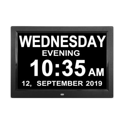 China Class 12 Inch Large Display 12 Alarms Remote Digital Calendar Day Clock For Seniors Alzheimer Vision Impairments for sale