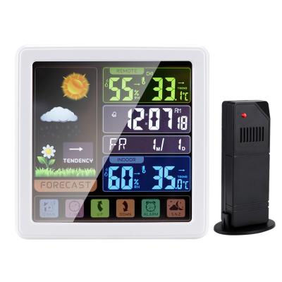 China Promotional Wireless Colorful Calendar Nap Digital Weather Forecast Calendars Touch Screen Alarm Clock Show Temperature Humidity for sale