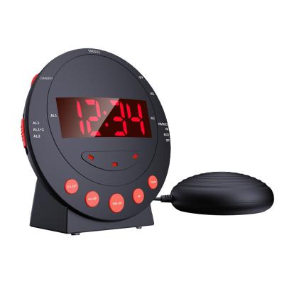 China Battery Holder Vibration Bed Shaker LED Traditional Extremely Loud Flashing Alarm Clock for Hearing and Visually Impaired for sale