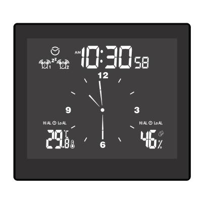 China Creative Waterproof Silent Bathroom Wall Sucker Clock Thermometer Electronic Calendars and Hygrometer Alarm Clock for sale