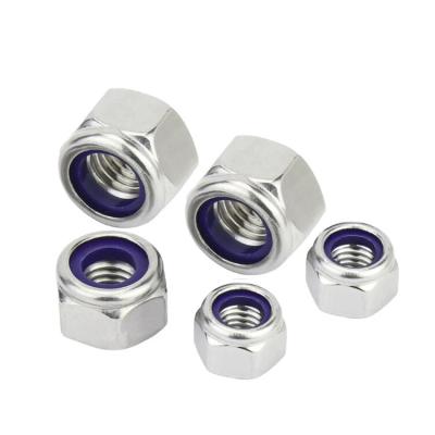 China General Industry DIN982 304 Stainless Steel 18-8 Insert Lock Nut M3M4M5M6M8M10M14M16 Thickened Self Locking Nylon Self Locking Lock Nut Lock Nut for sale