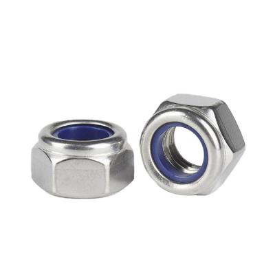 China DIN985 18-8 DIN985 18-8 General Industry Stainless Steel Hexagon Hex Insert Self Locknut Nylock Nylon Locknut M2M2.5M3M4M6M8M10M12M16M18M20M22M24M27M30M36 for sale