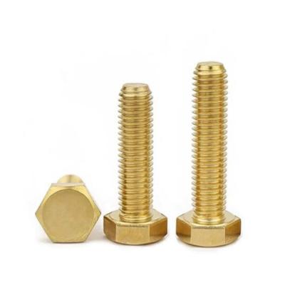 China H62 GB5781 Hexagon Brass External Head Bolt Machine Thread Metric Thread Hex GB5781 Nails Full Brass Hexagon Thread Screw M5 M6 M8 M10 M12 for sale