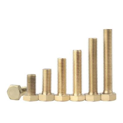 China H62 GB30 Hexagon Brass Outer Head Bolt Metric Thread Hex GB30 Nails Full Brass Hexagon Thread Screw M4 M5 M6 M8 M10 M12 M16 for sale