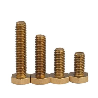 China H62 DIN933 Hexagon Brass Outer Head Bolt Metric Thread Hex DIN933 Nails Full Brass Hexagon Thread Screw M4 M5 M6 M8 M10 M12 M16 for sale