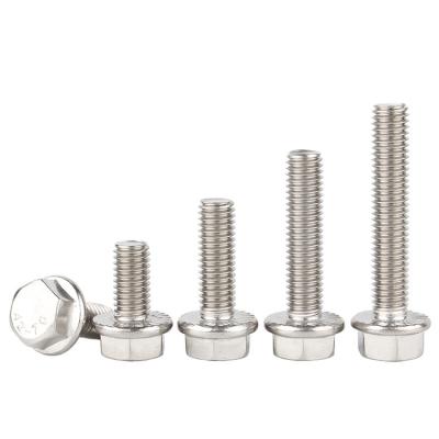 China 304 Stainless Steel Hex Bolts With Flange GB5789 Flanged Toothed Anti-Slip Screw Hex Flange Screws M5 M6 M8 M10 M12 for sale