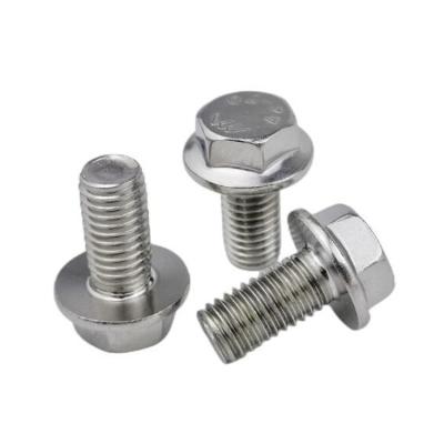 China A2-70 304 Stainless Steel Metric Flange Hexagon Bolts M4 M5 M6 M8 M10 M12 Hex Flange Screw GB5789 Without Tooth Anti-Slip for sale