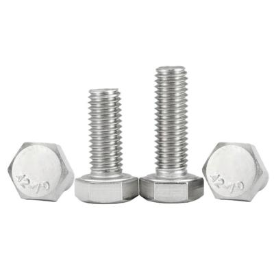 China A2-70 304 Stainless Steel Flat Outer Hex Head Screws External External Mechanical Hex Head Screw Bolt M8*16-22-100 Metric Thread for sale