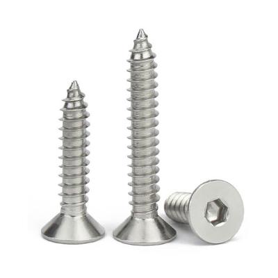 China 304 Stainless Steel Head Allen Hex Hexagon Socket Flat Countersunk Self Tapping Screw ST2 ST2.3 ST2.6 ST3 ST3.5 ST4 ST5 ST6 ST8 for sale