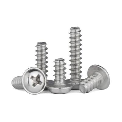 China DIN968 304 Stainless Steel Pan Cross Round Head Phillips Pan Self Tapping Screw With Trim Flat Shank ST1.7 ST2ST2.2ST2.6 Wood Screw for sale