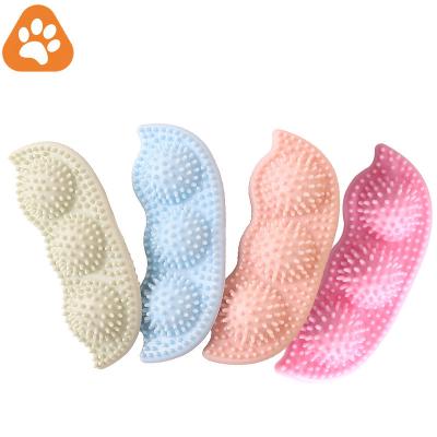 China Amazon Stocked Hot Sale Customized Washable Tpr Molar Teeth Cleaning Parody Pea Pet Dog Chew Toys for sale