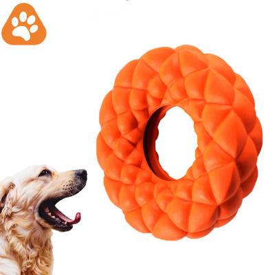 China Factory Stocked Custom Goods Soft Stuffed Interactive Round Ring Puzzle Slow Feeder Pet Dog Chew Toys for sale