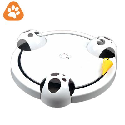 China Funny Interactive Speed ​​Stored Adjustable Jumping Mouse Motorized Turntable Game Pet Cats Self-Teasing Toys for sale