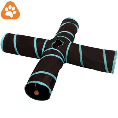 China Factory Stocked Wholesale Foldable Links Three Four Tunnel Pet Cats Dog Toys For Cat Puppy for sale