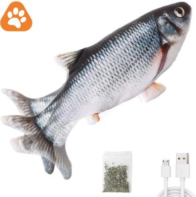 China Stocked Highest Quality Eco Friendly Catnip Fish Pet Cats Soft Realistic Stuffed Electric Toys for sale