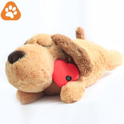 China Wholesale Interactive Soft Stuffed Worry Simulated Heartbeat Stocked Accompany Dog Plush Toys for sale