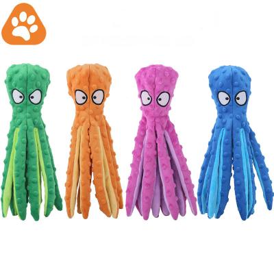 China Wholesale Worry Puzzle Octopus Dog Plush Chew Cute Soft Squeaky Toys Stored Eco Friendly for sale