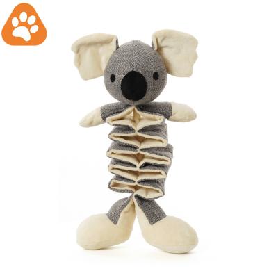 China Factory Wholesale Corduroy Cute Interactive Stuffed Plush Enrichment Dog Stocked Animal Toys for sale