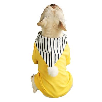 China DERTA 2019New Autumn and Winter Viable Dog Clothes Striped Hooded Law Dou Teddy Dog Clothes Cotton Fleece Pet Clothes for sale