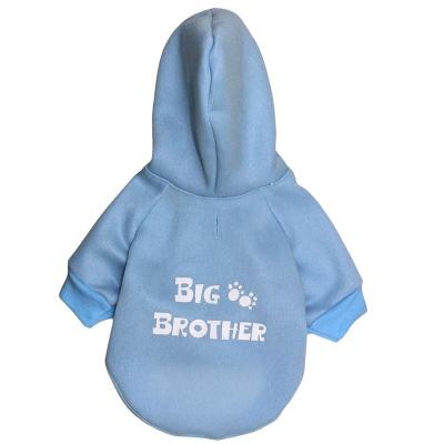 China Wholesale Light Blue Fleece Hooded T-shirt Pet Viable Hooded Brother Fleece Dog Apparel Dog Clothes DERTA Autumn and Winter for sale