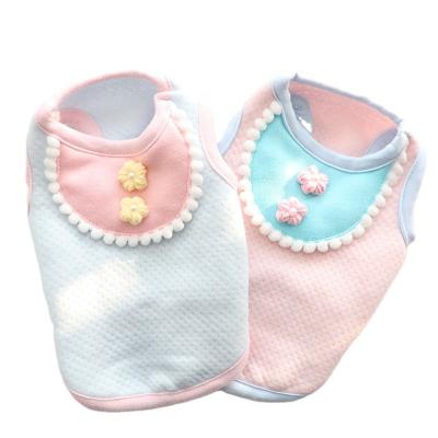 China Stocked DERTA dog clothes autumn and winter clothes princess vest wholesale flower dog teddy small pet vest for sale