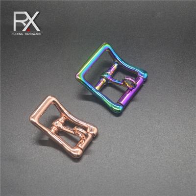 China Metal Color Rainbow Snap Buckle Pin Adjustable Buckle Clasp Zinc Alloy Nickel Free Nickel Free Buckle With Tongue For Garment for sale