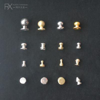 China Metal Nail Zinc Alloy Brass Round Hat Snap Button 2 Parts Around Snap Button Belt Rivet Buckle For Handbag Bag Accessories for sale