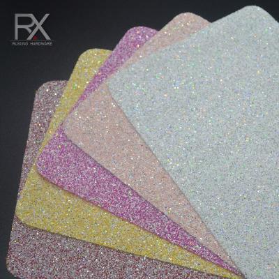 China Factory Direct Elastic Glitter Faux PVC Leather Fabric for sale