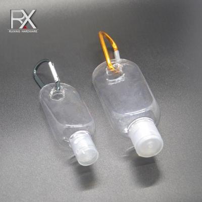 China BEAUTY PACKAGING Custom Hand Sanitizer Dispenser Hanging Bottle with Key Chain Lotion Bottle PET Spray Bottle Containers and Packaging for sale