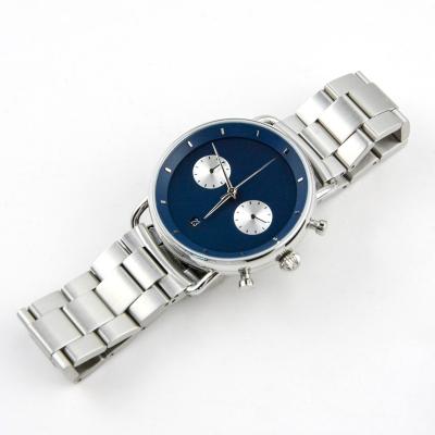 China Automatic date IP plating Japan movt quartz chronograph stainless steel multi-function minimalist watch manufacturer for sale