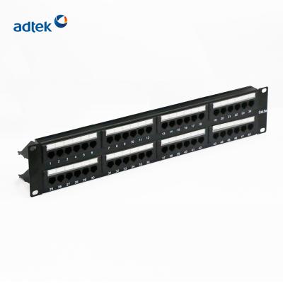 China Telecom CAT5E 2U 48 RJ45 Ports Cable Tray Patch Panel Rack for sale