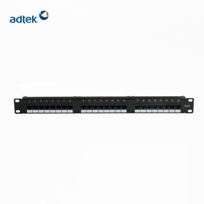 China 1U Telecom Cat6 Patch Panel 24 Ports With Shutter Door for sale