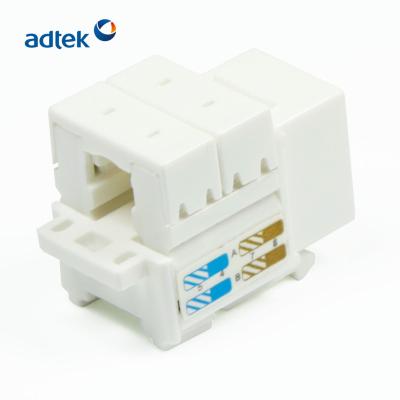 China Unshielded Twisted Pair (UTP) Jack Rj 45 Ethernet Module Cat5E Network Coupler Keystone Punch Down Adapter for sale