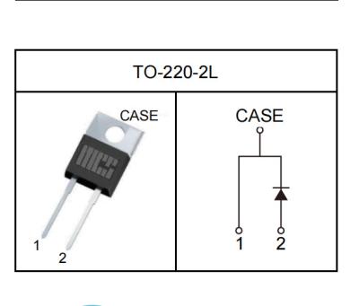 China Reference data sheet HX1D20065A macrocoresemi SiC Schottky Diode Silicon carbide Schottky diode VRRM  650 V IF(Tc 145C)  20 A QC  73 nC TO 220 2L for sale