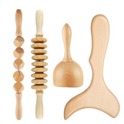 China 100% clean nature wood large stock holding back set for body shaping therapy butt wood tools for sale