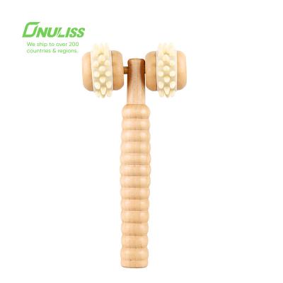 China Wood Roller Massager Wooden Foot Cellulite Body Massage Roller Therapy Face Massage Tools for sale