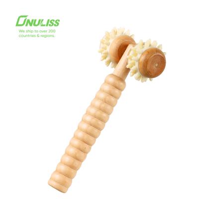 China Handheld Wooden Foot Massage Tools Lymphatic Drainage Wood Rolller Face Massager for sale