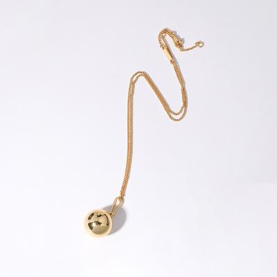 China Wholesale TRENDY Simple Gold Plated Jewelry Necklace Ball Pendant Necklace Jewelry For Women for sale